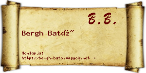 Bergh Bató névjegykártya